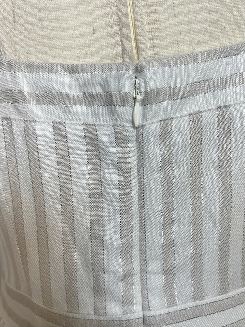 LOFT White and Light Gray Striped Maxi Dress - Picture 11 of 12